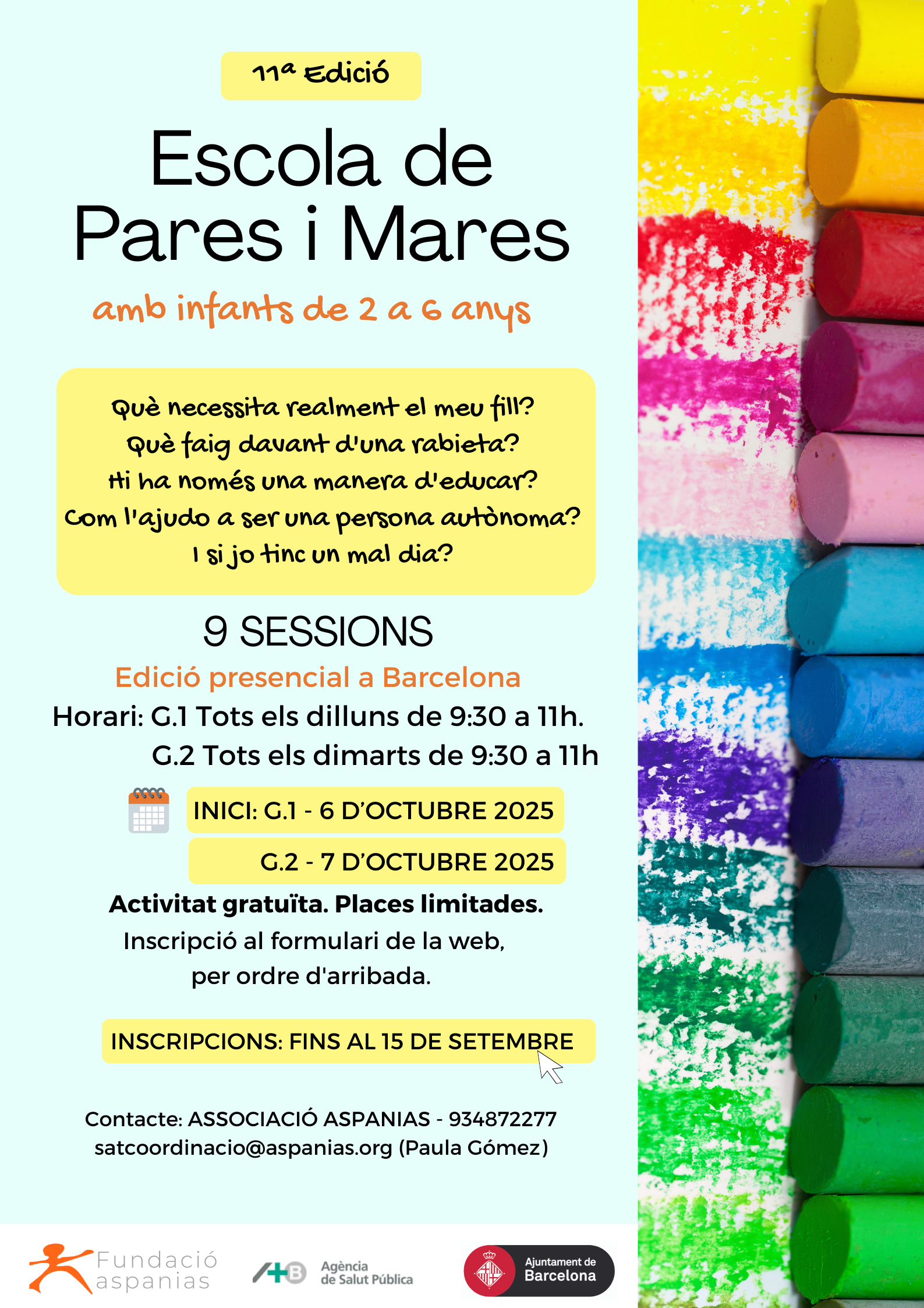 Més informació sobre l'article Nova Edició de l’Escola de Pares i Mares