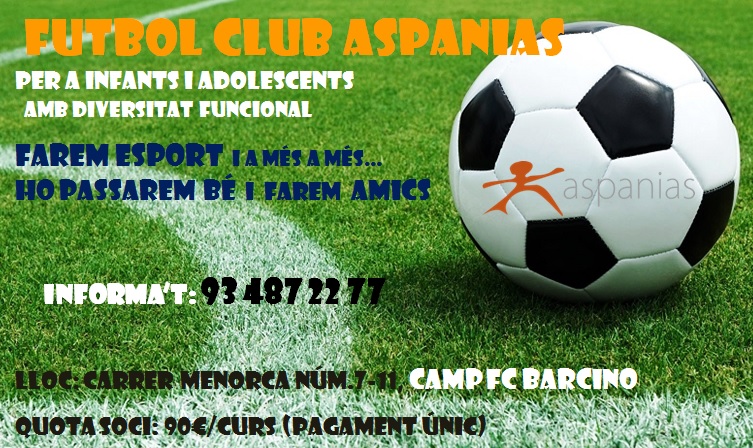 Més informació sobre l'article Futbol Club Aspanias. Nou grup de 10 a 14 anys!